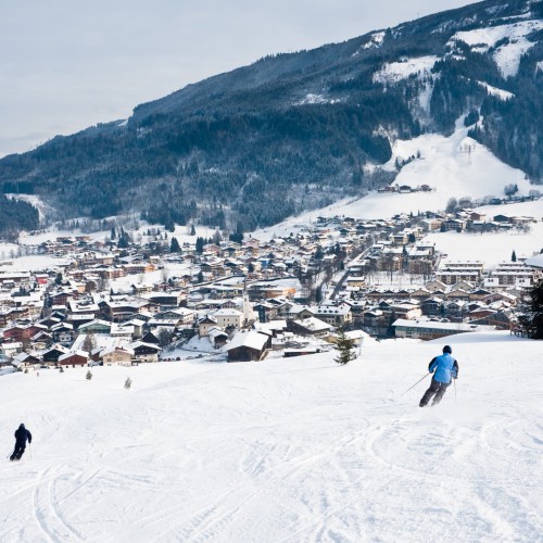 Skiën naar het dal