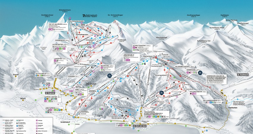 Pistekaart Kaprun en Zell am See